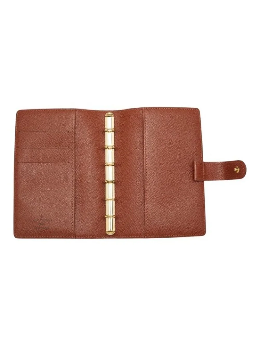 Louis Vuitton Monogram Agenda PM 6 Hole Notebook Cover System Brown Leather